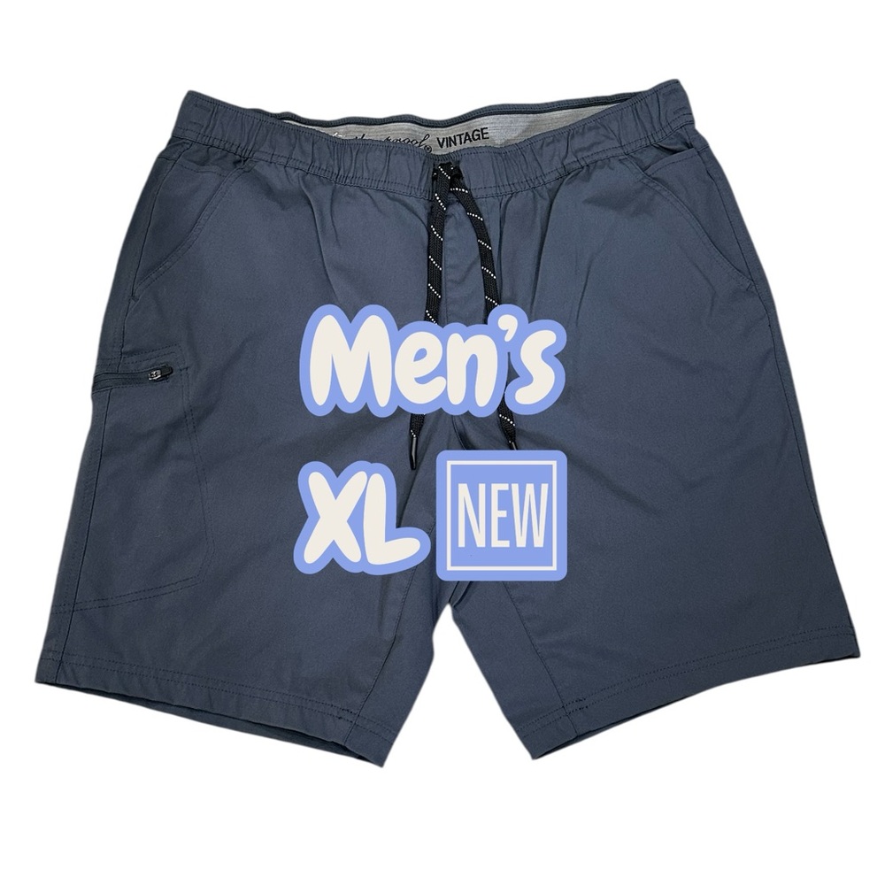 Men's Weatherproof XL 40 42 Chino Khakis Shorts Charcoal Golf Elastic Waist - Picture 3 of 9